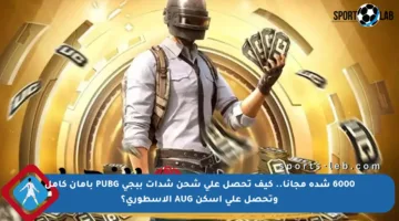 6000 شدة مجانا.. كيف تحصل على شحن شدات ببجي PUBG بأمان كامل وتحصل على أسكن AUG الأسطوري؟